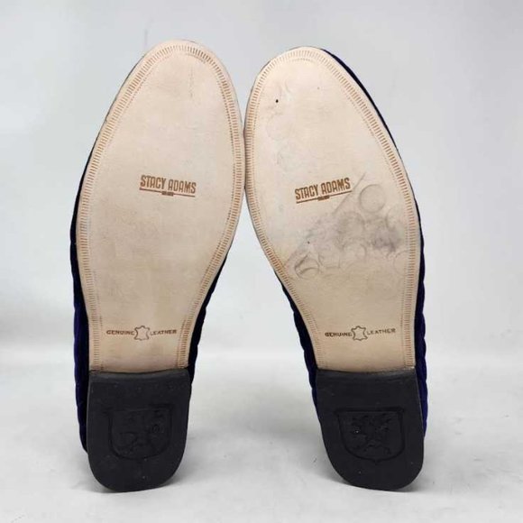 Men\'s 10 Stacy Adams Valet blue velour bit slip on loafers shoes main image 7